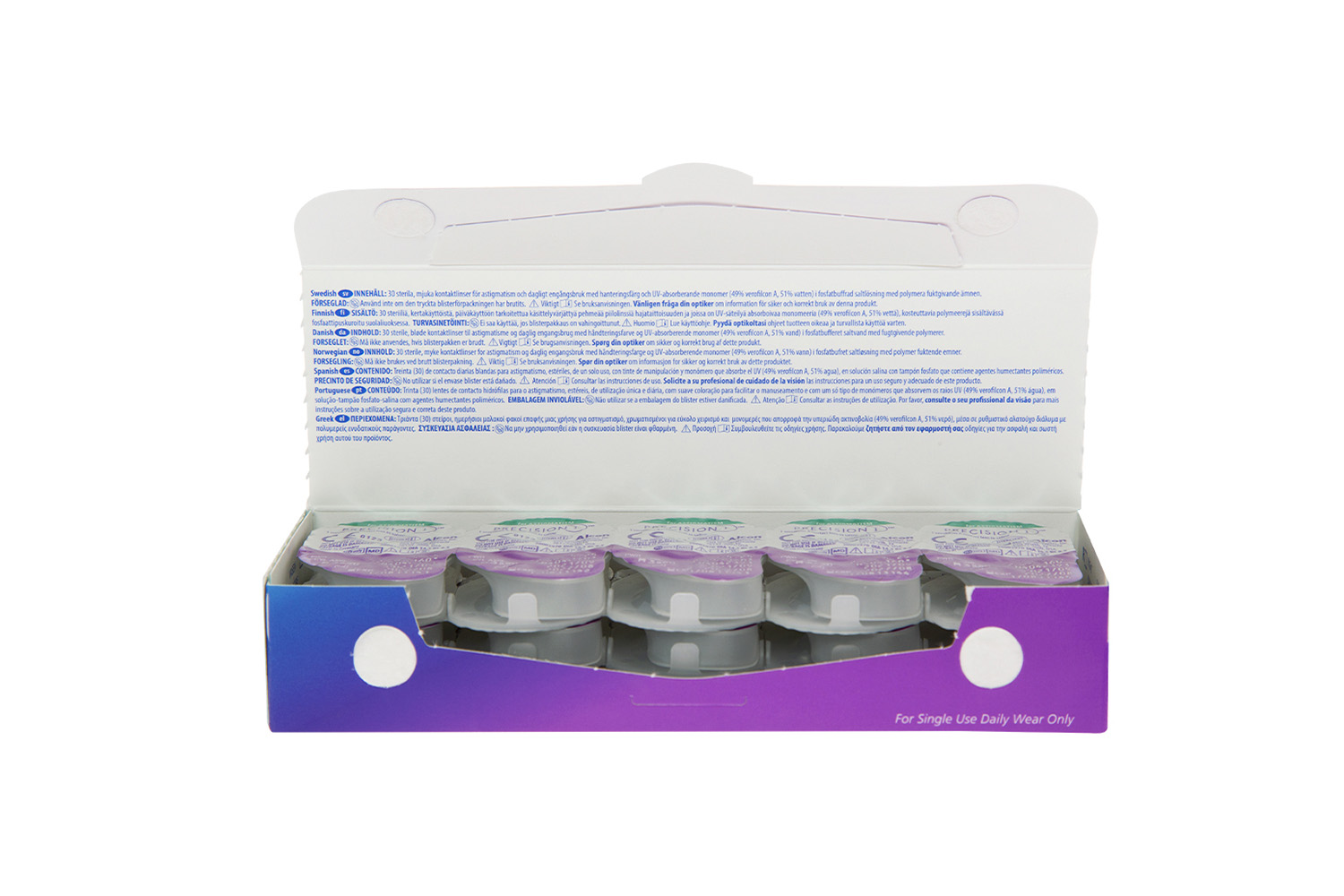 Контактные линзы Precision1 Toric (minus) 30pk