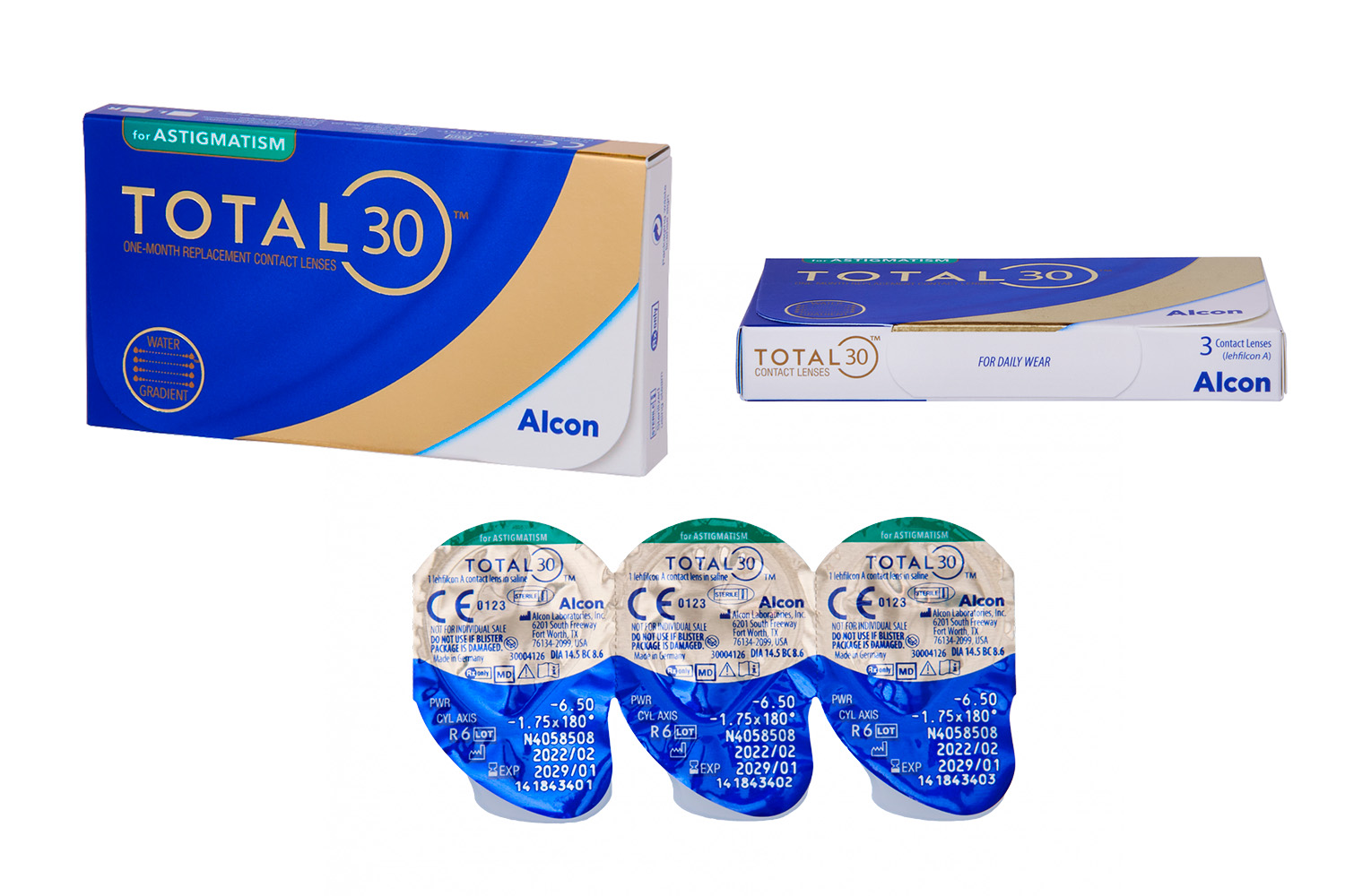 Контактные линзы Total 30 for Astigmatism (minus) 3pk