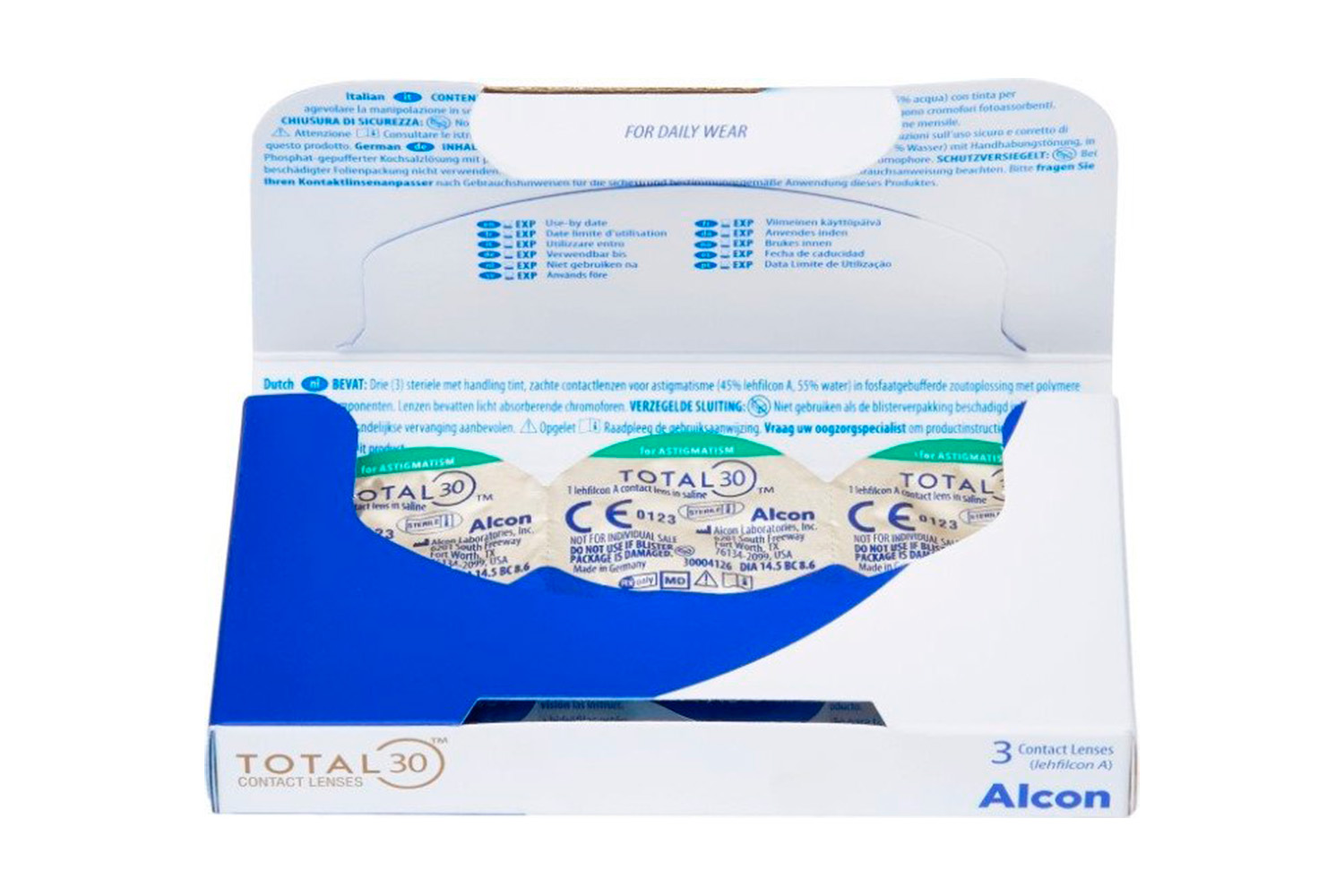 Контактные линзы Total 30 for Astigmatism (minus) 3pk